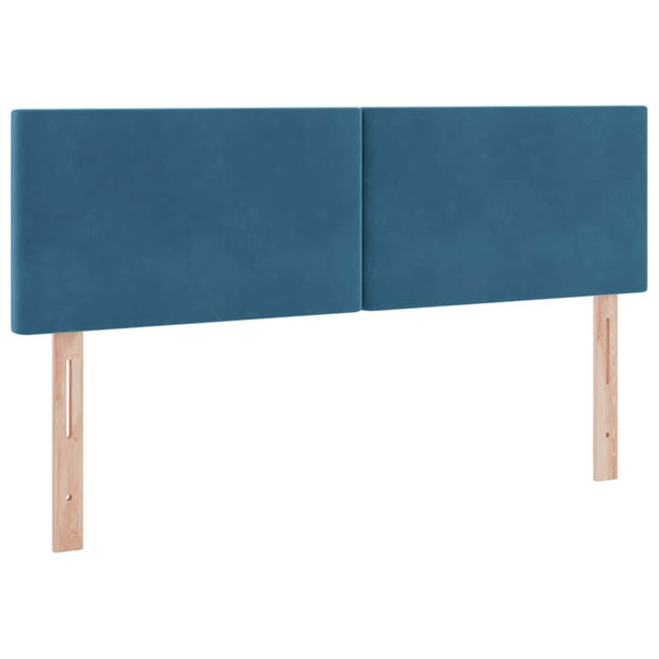 vidaXL Ottoman Bed with LED Dark Blue 140 x 200 cm Velvet