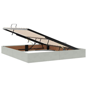 vidaXL Bed with Storage and LED Light Gray 160 x 200 cm Velvet