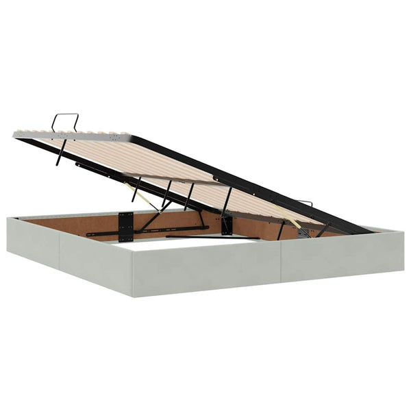 vidaXL Bed with Storage and LED Light Gray 160 x 200 cm Velvet