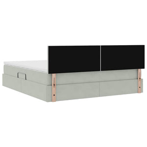 vidaXL Bed with Storage and LED Light Gray 160 x 200 cm Velvet