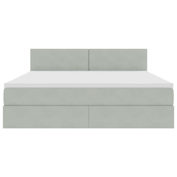 vidaXL Bed with Storage and LED Light Gray 160 x 200 cm Velvet