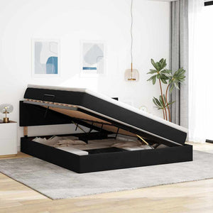 vidaXL Storage and LED Bed with LED Black 160 x 200 cm Velvet