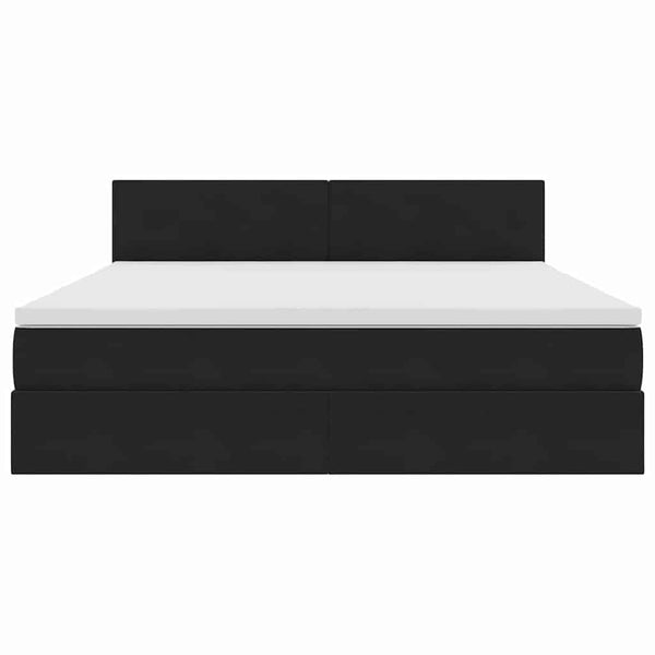vidaXL Storage and LED Bed with LED Black 160 x 200 cm Velvet