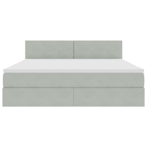 vidaXL Storage Bed with LED Light Grey 180 x 200 cm Velvet