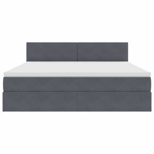 vidaXL Storage Bed with LED Dark Grey 180 x 200 cm Velvet