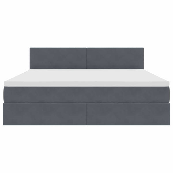 vidaXL Storage Bed with LED Dark Grey 180 x 200 cm Velvet