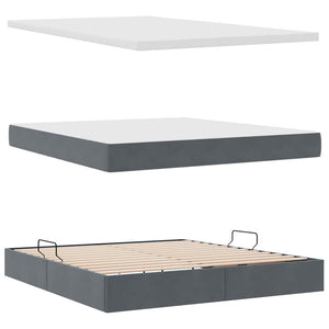 vidaXL Storage Bed with LED Dark Grey 180 x 200 cm Velvet