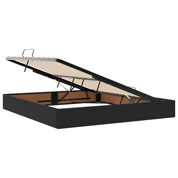 vidaXL Storage Bed with LED Black 180 x 200 cm Velvet