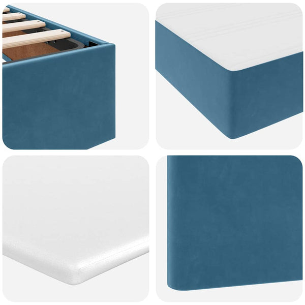 vidaXL Storage Bed with LED Dark Blue 180 x 200 cm Velvet