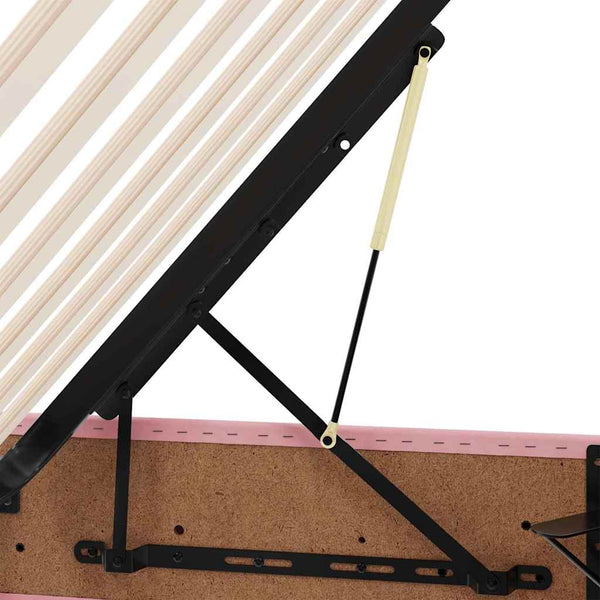 vidaXL Bed with Storage and LED with Mattress Pink 180 x 200 cm Velvet