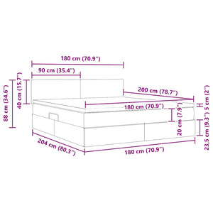 vidaXL Bed with Storage and LED with Mattress Pink 180 x 200 cm Velvet