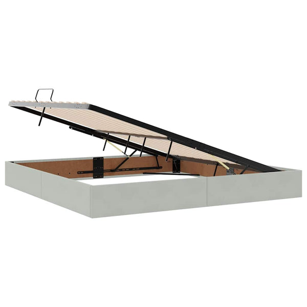 vidaXL Storage Bed with LED Light Grey 200 x 200 cm Velvet