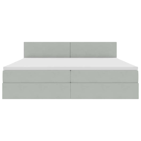 vidaXL Storage Bed with LED Light Grey 200 x 200 cm Velvet