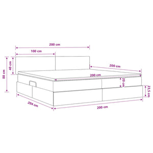 vidaXL Storage Bed with LED Dark Blue 200 x 200 cm Velvet