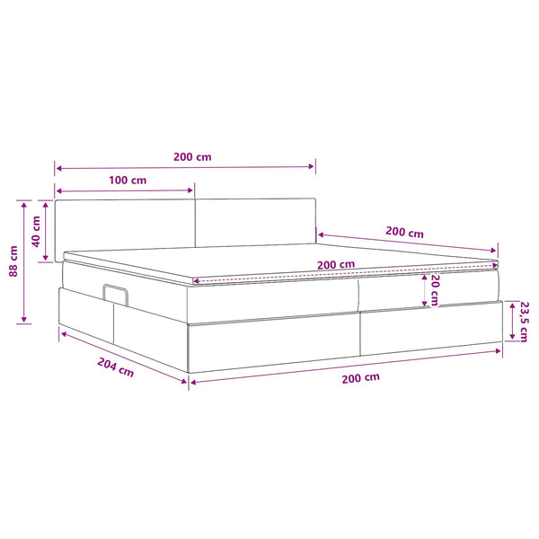 vidaXL Storage Bed with LED Dark Blue 200 x 200 cm Velvet