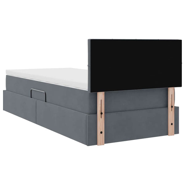 vidaXL Storage Bed with LED Dark Grey 90 x 200 cm Velvet