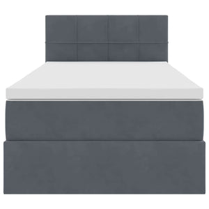 vidaXL Storage Bed with LED Dark Grey 90 x 200 cm Velvet