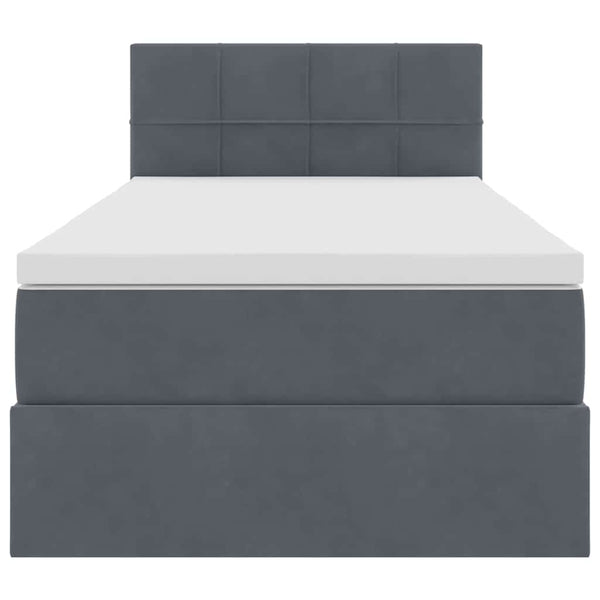 vidaXL Storage Bed with LED Dark Grey 90 x 200 cm Velvet