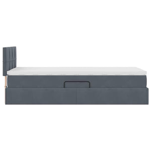 vidaXL Storage Bed with LED Dark Grey 90 x 200 cm Velvet