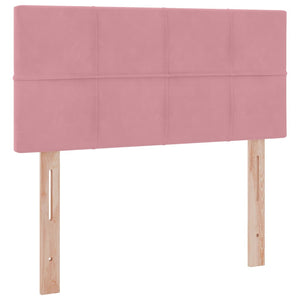 vidaXL Bed with Storage and LED with Mattress Pink 90 x 200 cm Velvet