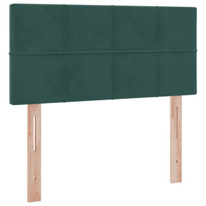 vidaXL Velvet Bed with Storage and LED Dark Green 100 x 200 cm