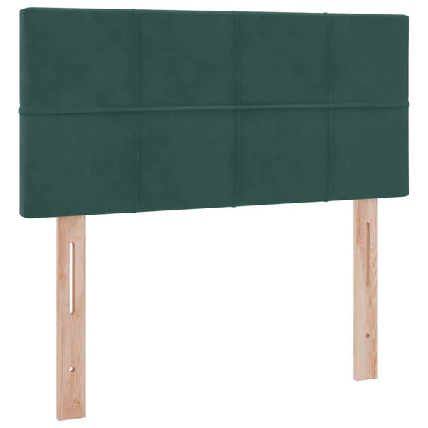 vidaXL Velvet Bed with Storage and LED Dark Green 100 x 200 cm