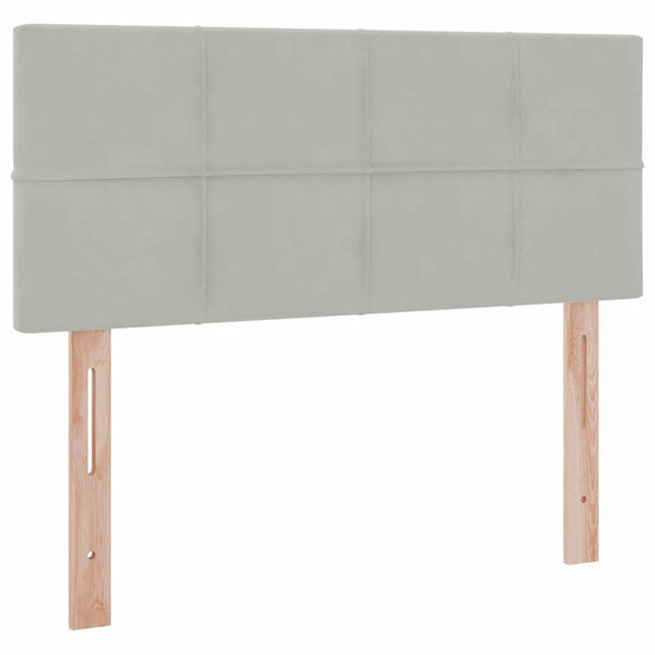 vidaXL Velvet Storage Bed with LED Light Grey 120 x 200 cm