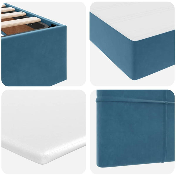 vidaXL Storage Bed with LED Dark Blue 120 x 200 cm Velvet