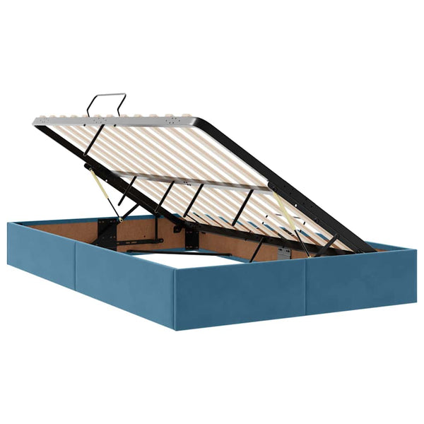 vidaXL Storage Bed with LED Dark Blue 120 x 200 cm Velvet