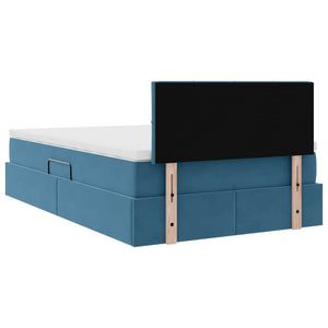 vidaXL Storage Bed with LED Dark Blue 120 x 200 cm Velvet