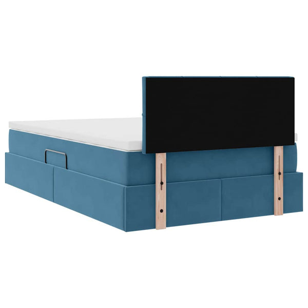 vidaXL Storage Bed with LED Dark Blue 120 x 200 cm Velvet