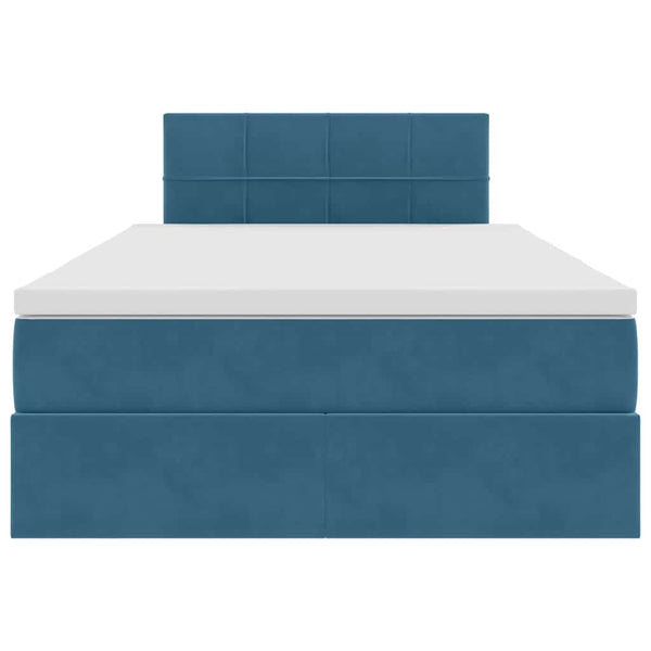 vidaXL Storage Bed with LED Dark Blue 120 x 200 cm Velvet