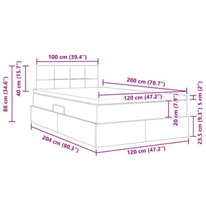 vidaXL Storage Bed with LED Dark Blue 120 x 200 cm Velvet
