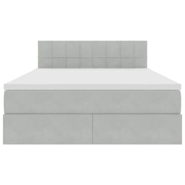 vidaXL Storage Bed with LED Light Gray 140 x 190 cm Velvet