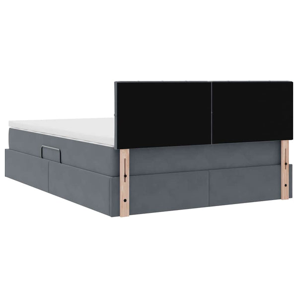 vidaXL Bed with Storage and LED Dark Grey 140 x 190 cm Velvet