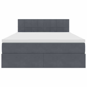 vidaXL Bed with Storage and LED Dark Grey 140 x 190 cm Velvet