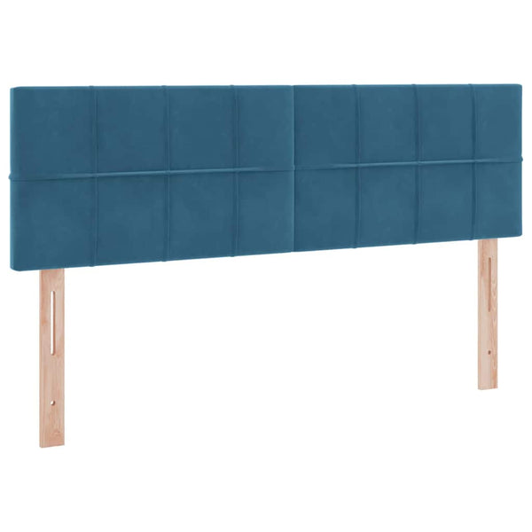 vidaXL Velvet Bed with Storage and LED Dark Blue 140 x 190 cm