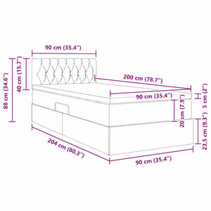 vidaXL Bed with Storage and LED Dark Green 90 x 200 cm Velvet