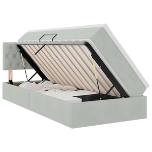 vidaXL Storage Bed with LED Light Grey 100 x 200 cm Velvet