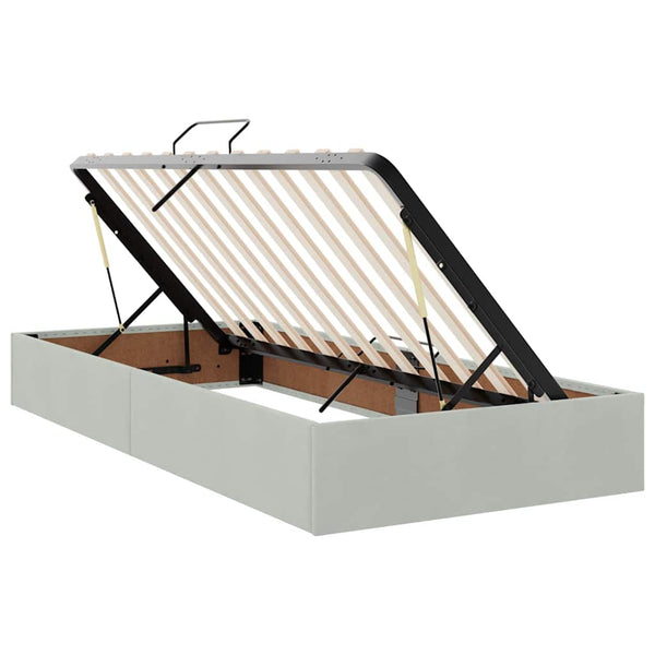 vidaXL Storage Bed with LED Light Grey 100 x 200 cm Velvet