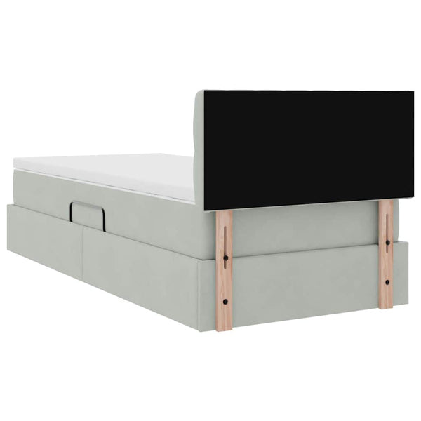 vidaXL Storage Bed with LED Light Grey 100 x 200 cm Velvet