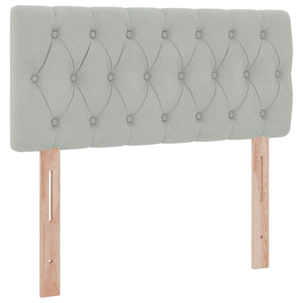 vidaXL Storage Bed with LED Light Grey 100 x 200 cm Velvet