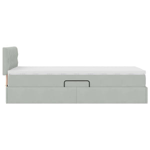 vidaXL Storage Bed with LED Light Grey 100 x 200 cm Velvet