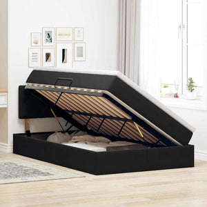 vidaXL Storage Bed with LED Black 120 x 200 cm Velvet