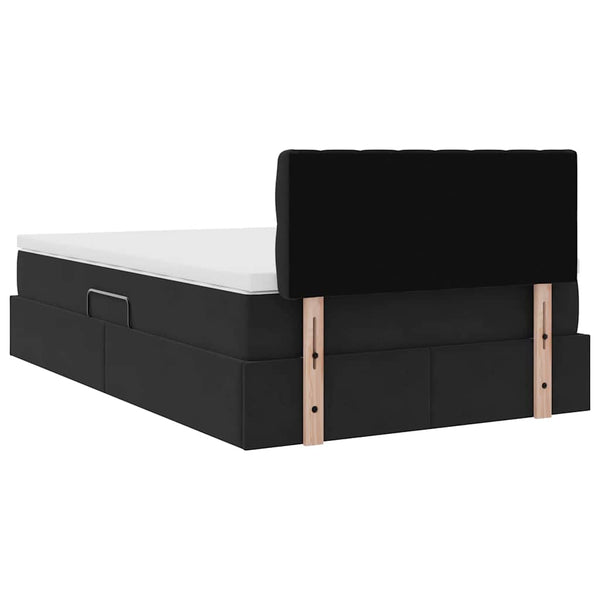 vidaXL Storage Bed with LED Black 120 x 200 cm Velvet