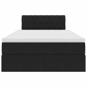 vidaXL Storage Bed with LED Black 120 x 200 cm Velvet