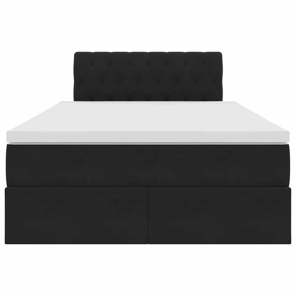 vidaXL Storage Bed with LED Black 120 x 200 cm Velvet