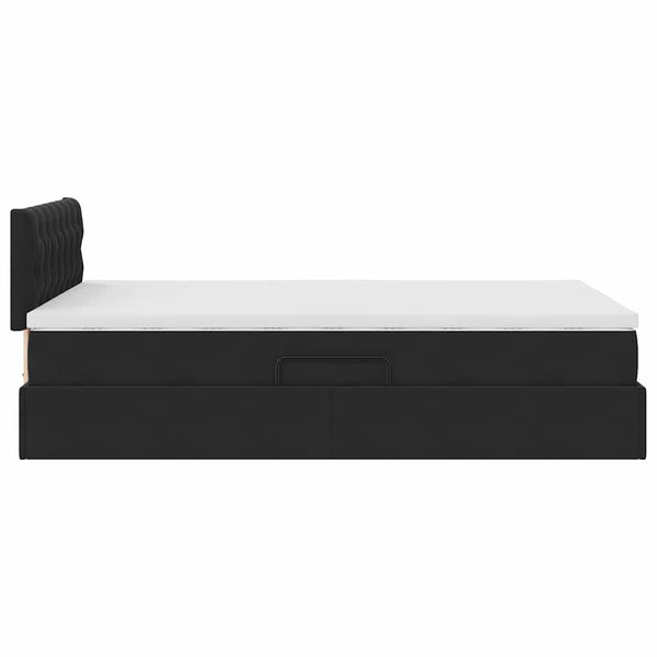 vidaXL Storage Bed with LED Black 120 x 200 cm Velvet