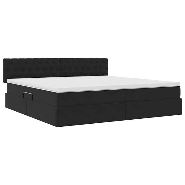 vidaXL Bed with Storage and LED Black 200 x 200 cm Velvet