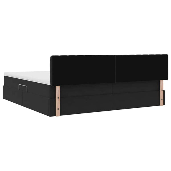 vidaXL Bed with Storage and LED Black 200 x 200 cm Velvet